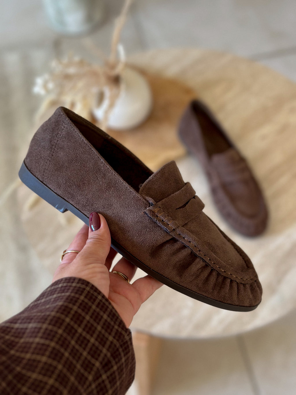 Mocassins Dan - Suédine chocolat