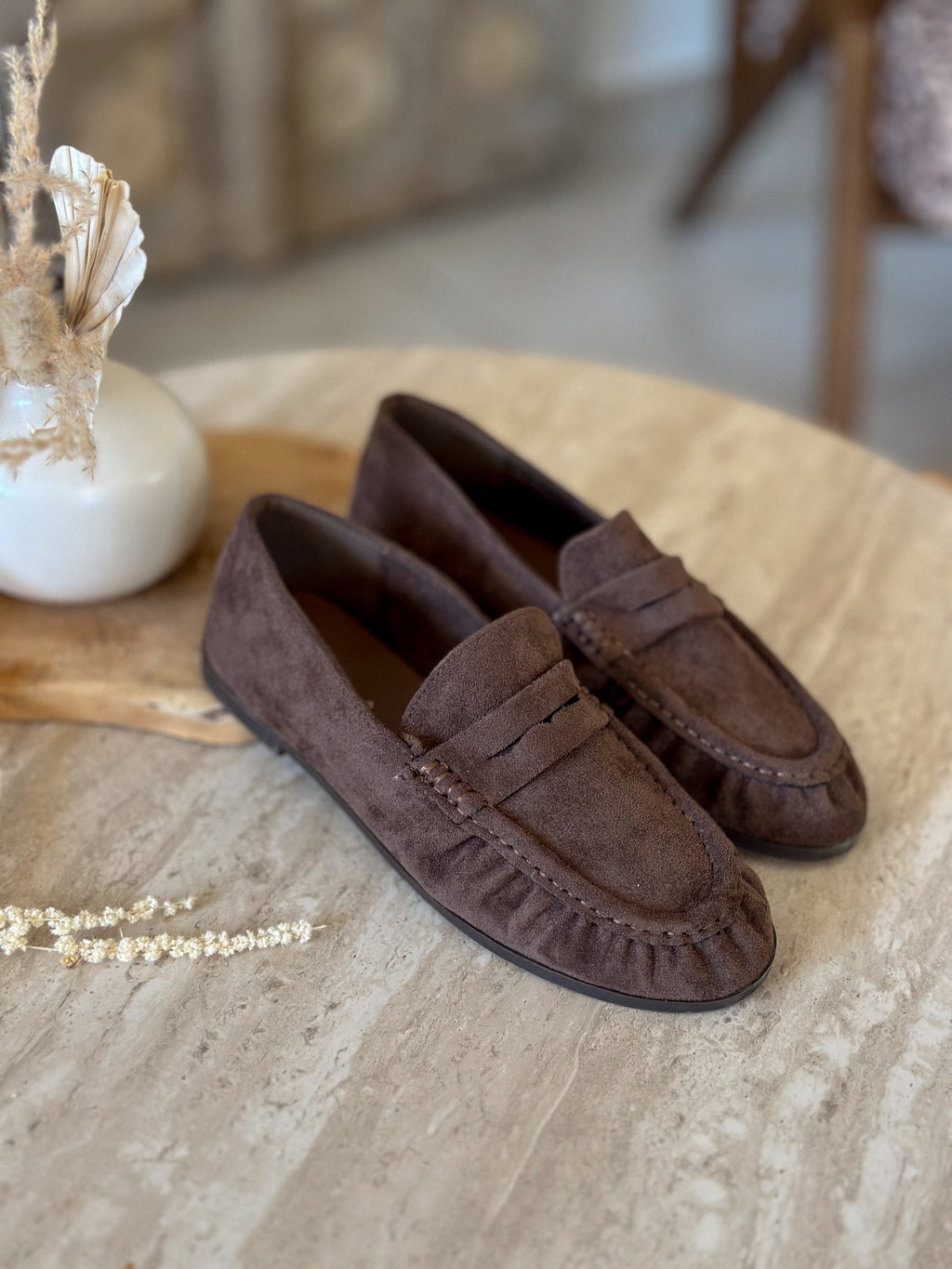 Mocassins Dan - Suédine chocolat