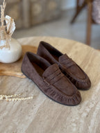 Mocassins Dan - Suédine chocolat