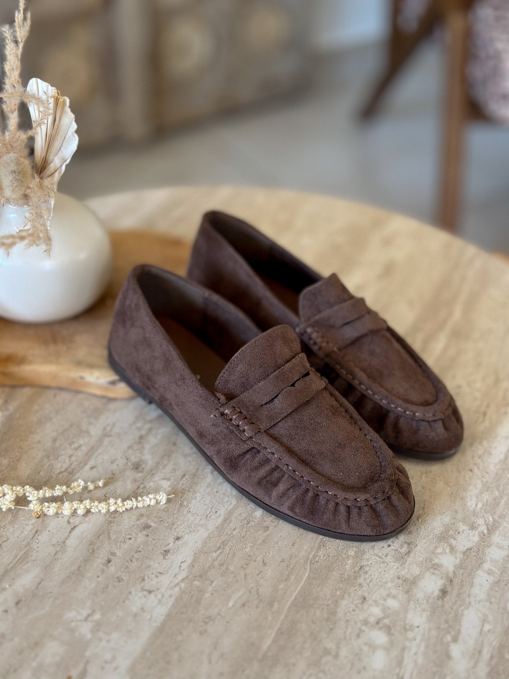Mocassins Dan - Suédine chocolat