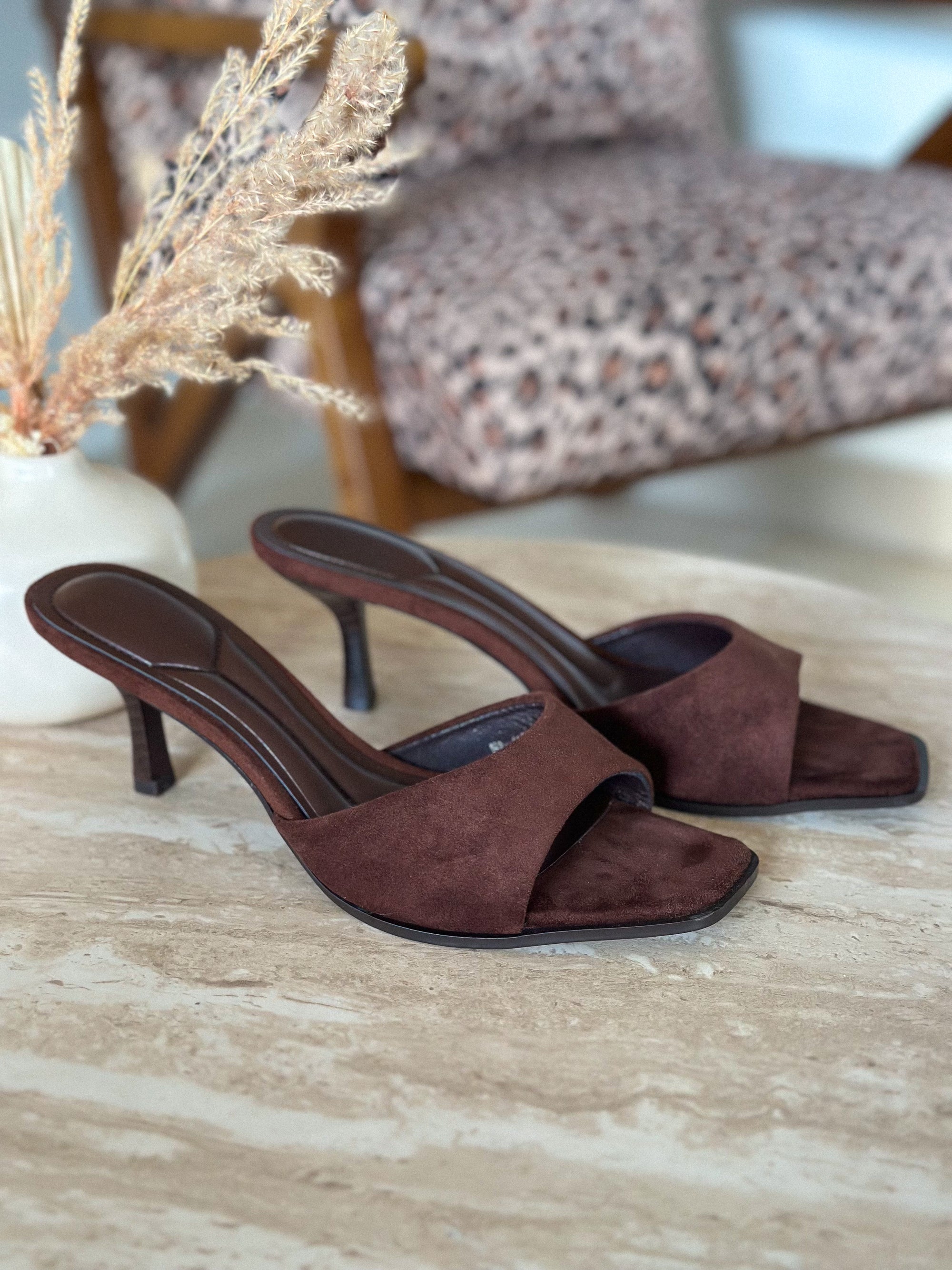 Mules Kaya - Marron à talons