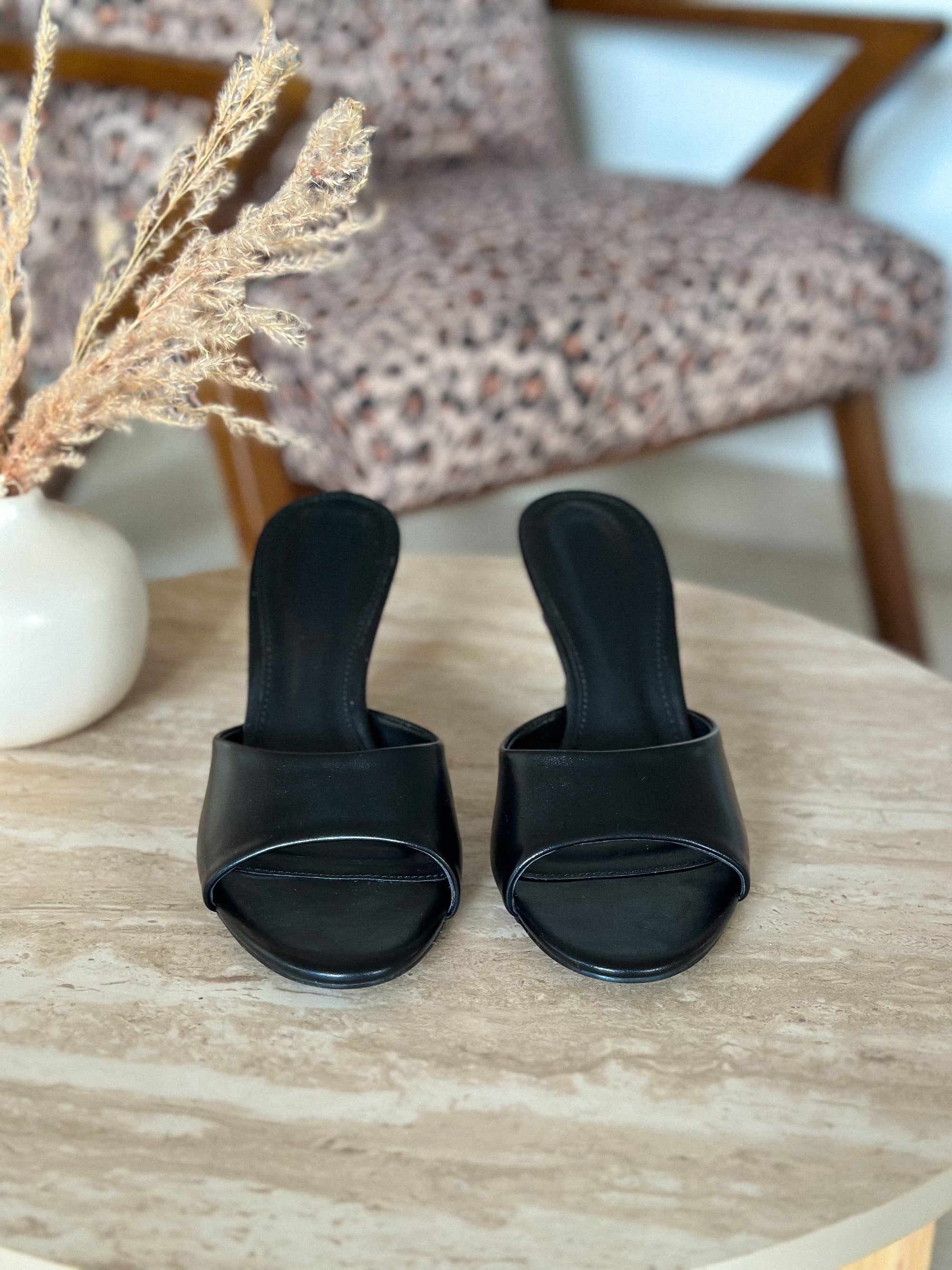 Mules Mandy - Noir à talons