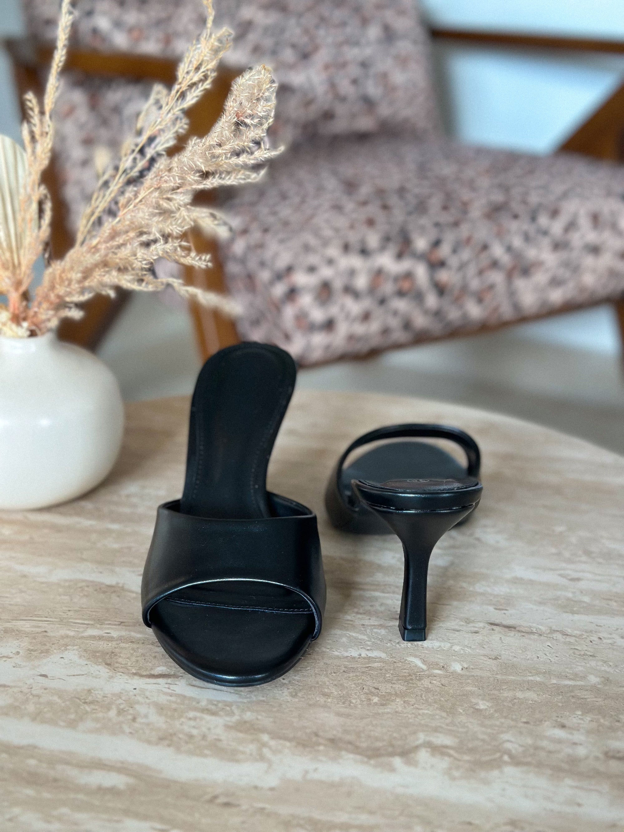 Mules Mandy - Noir à talons