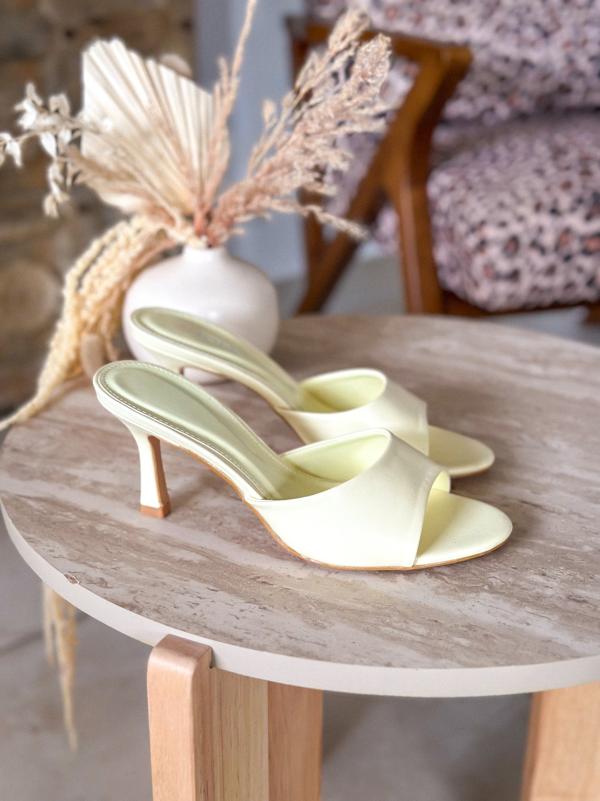 Mules Sunny - jaune clair à talons