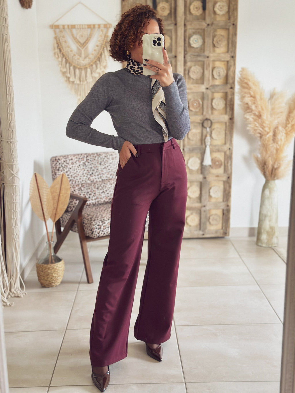 Pantalon Elina – Bordeaux