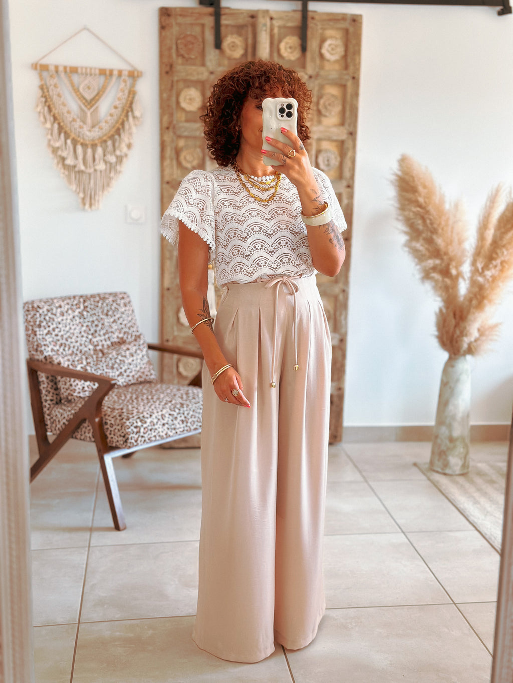 Pantalon Val - Fluide beige
