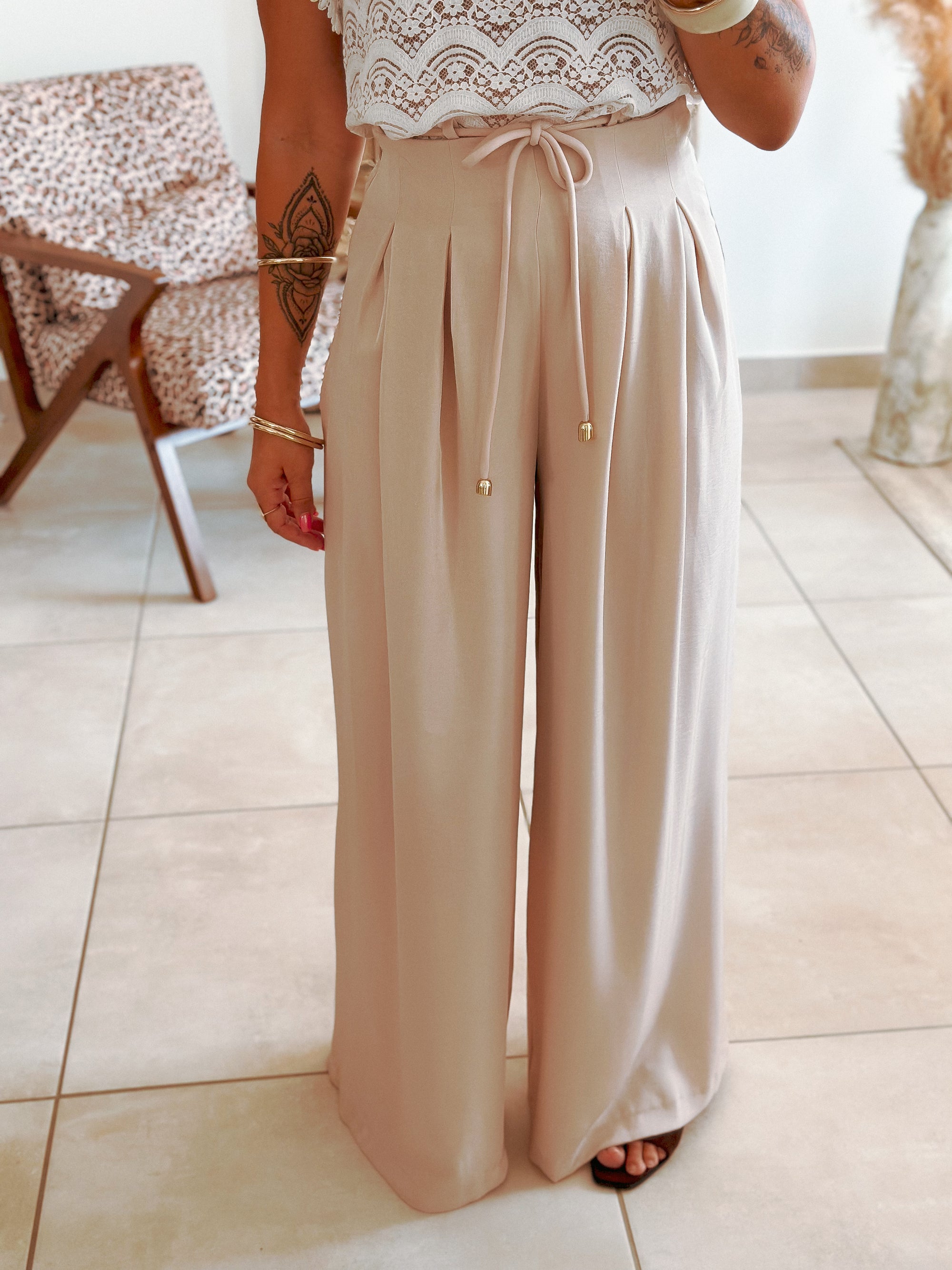 Pantalon Val - Fluide beige