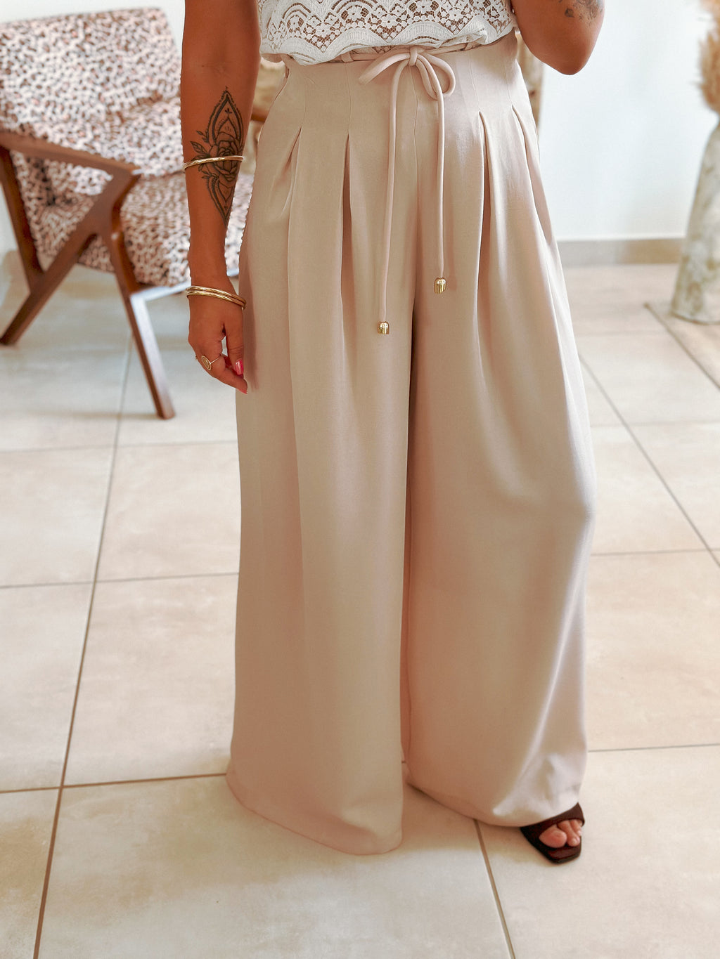 Pantalon Val - Fluide beige