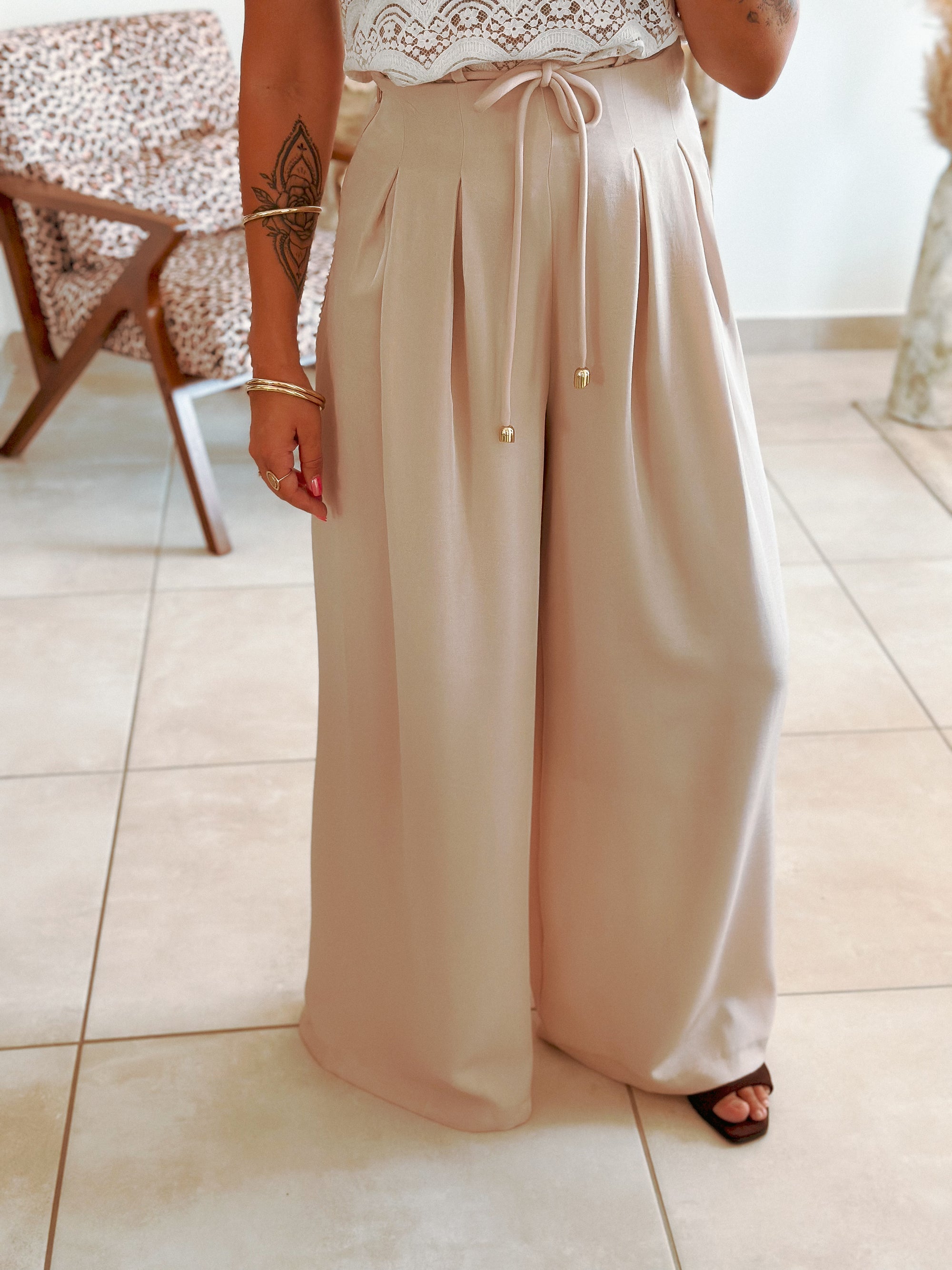 Pantalon Val - Fluide beige