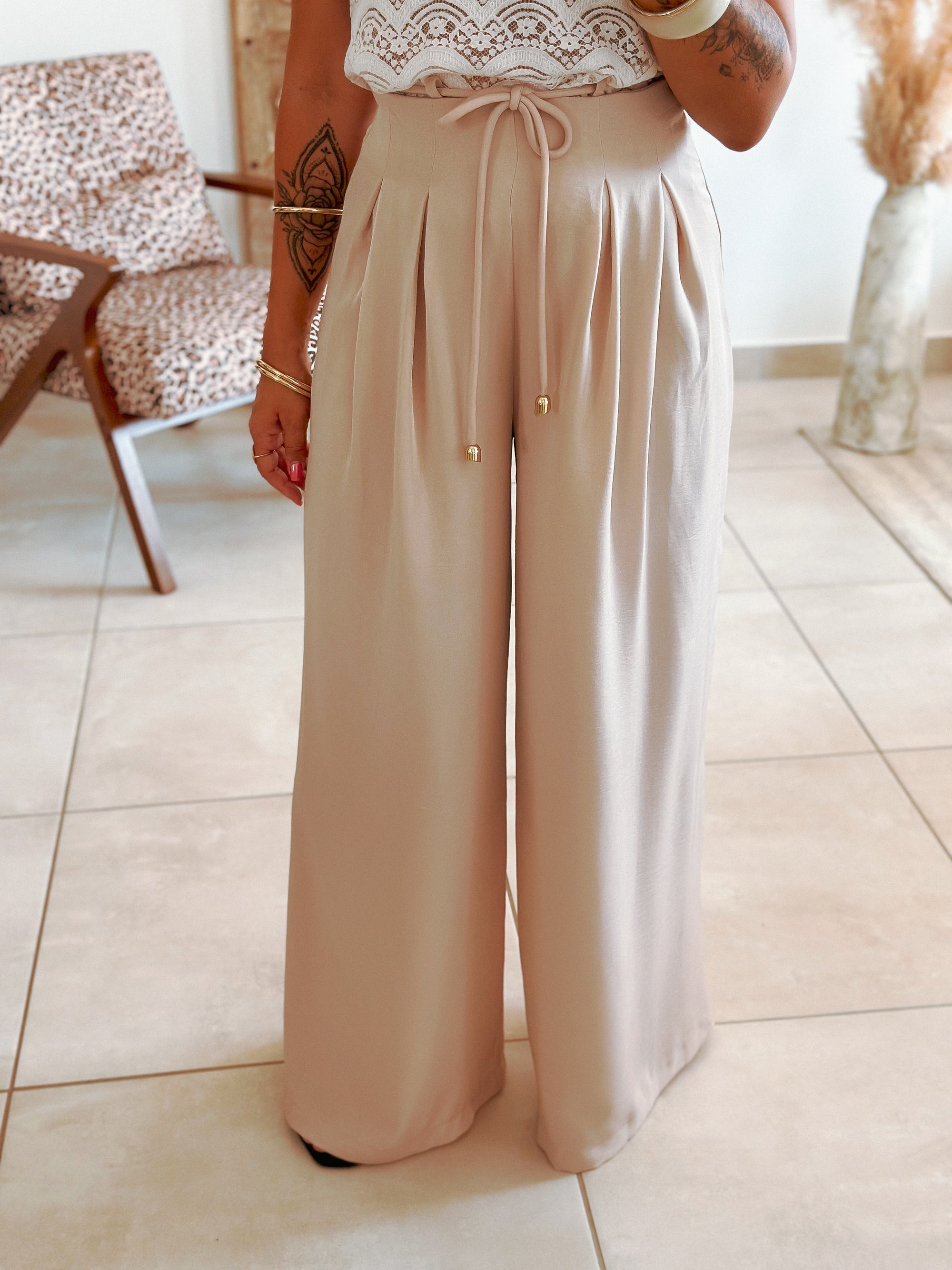 Pantalon Val - Fluide beige