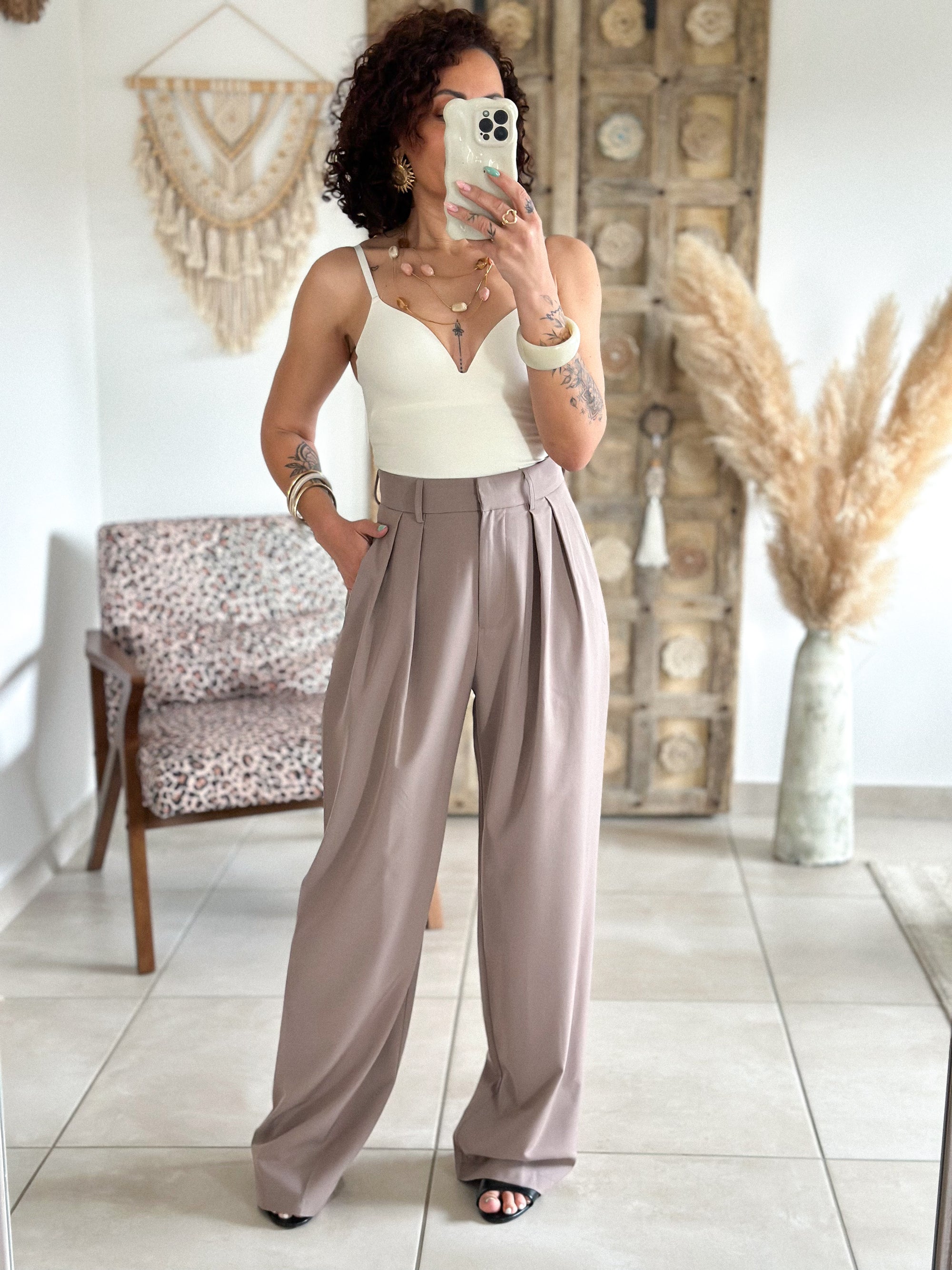 Pantalon Nadine - Large taupe
