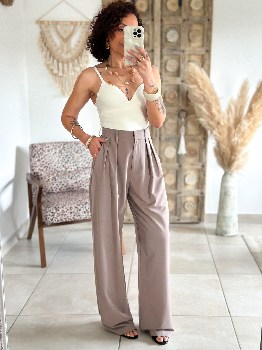 Pantalon Nadine - Large taupe