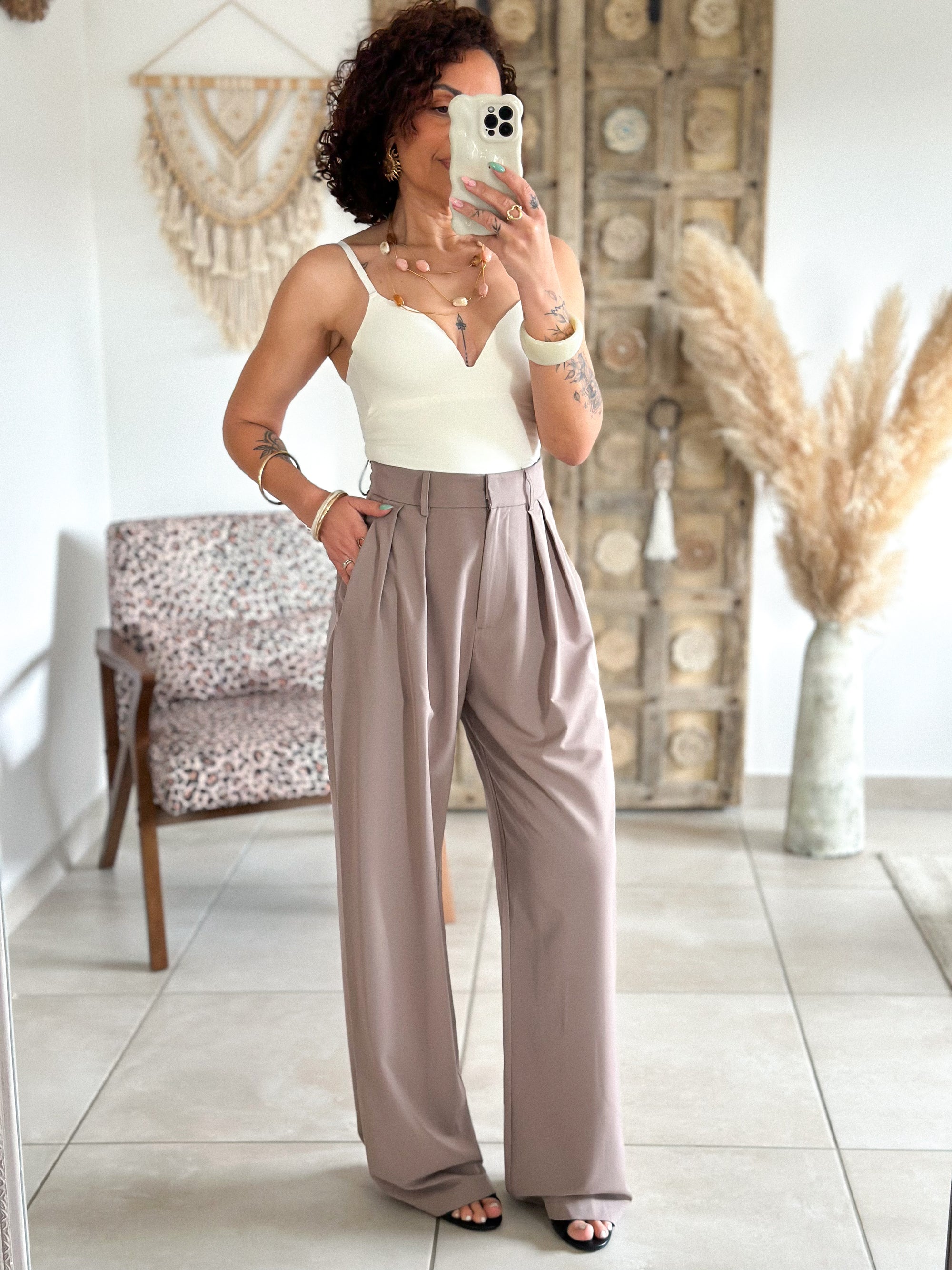 Pantalon Nadine - Large taupe