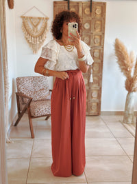 Pantalon Val - Fluide terracotta