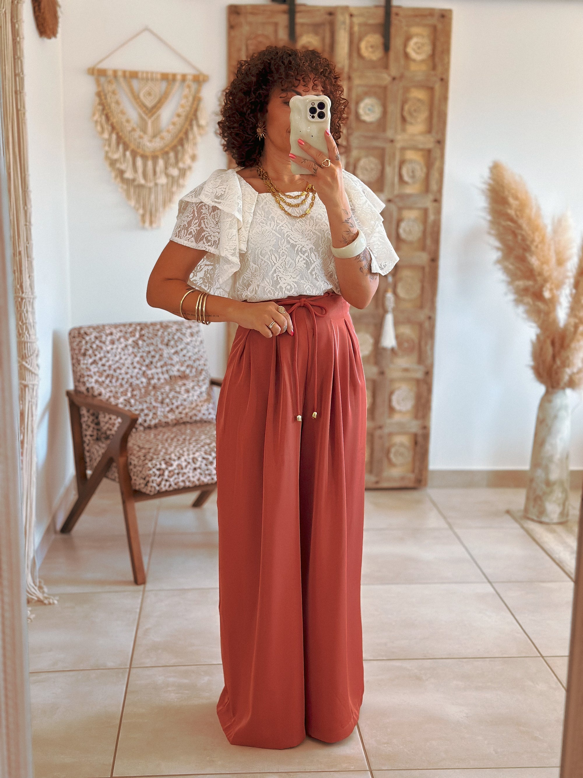Pantalon Val - Fluide terracotta