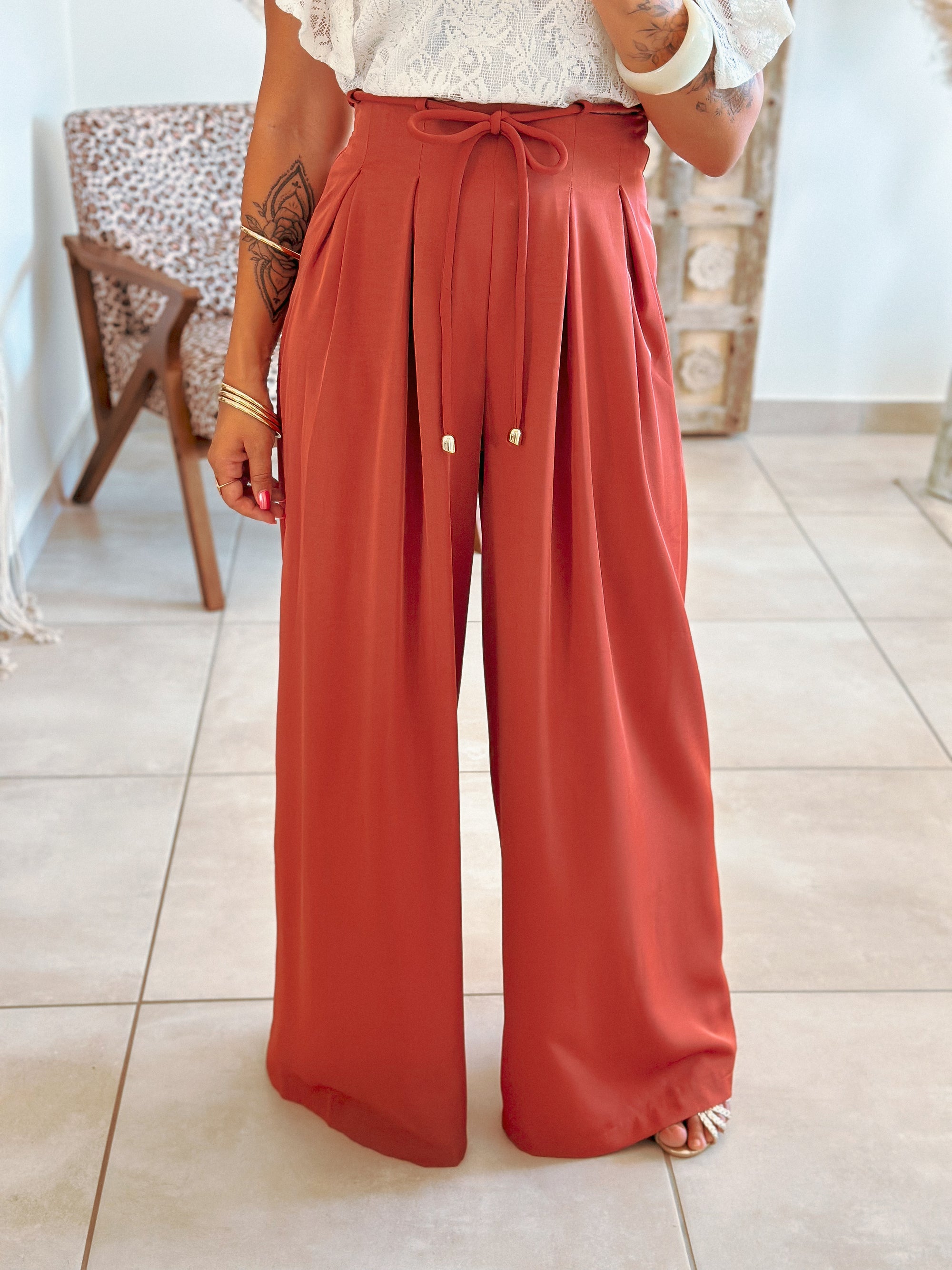 Pantalon Val - Fluide terracotta