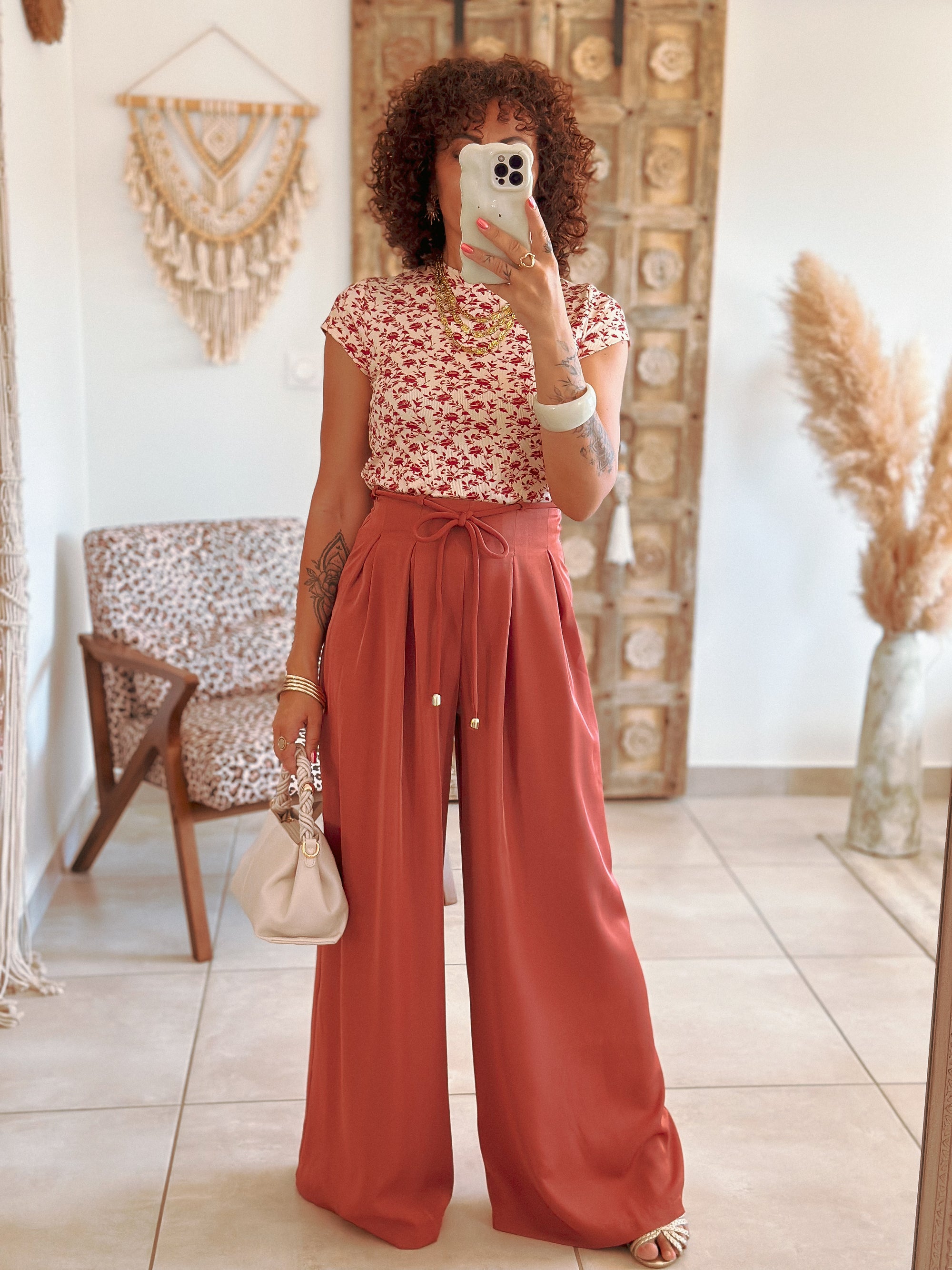 Pantalon Val - Fluide terracotta
