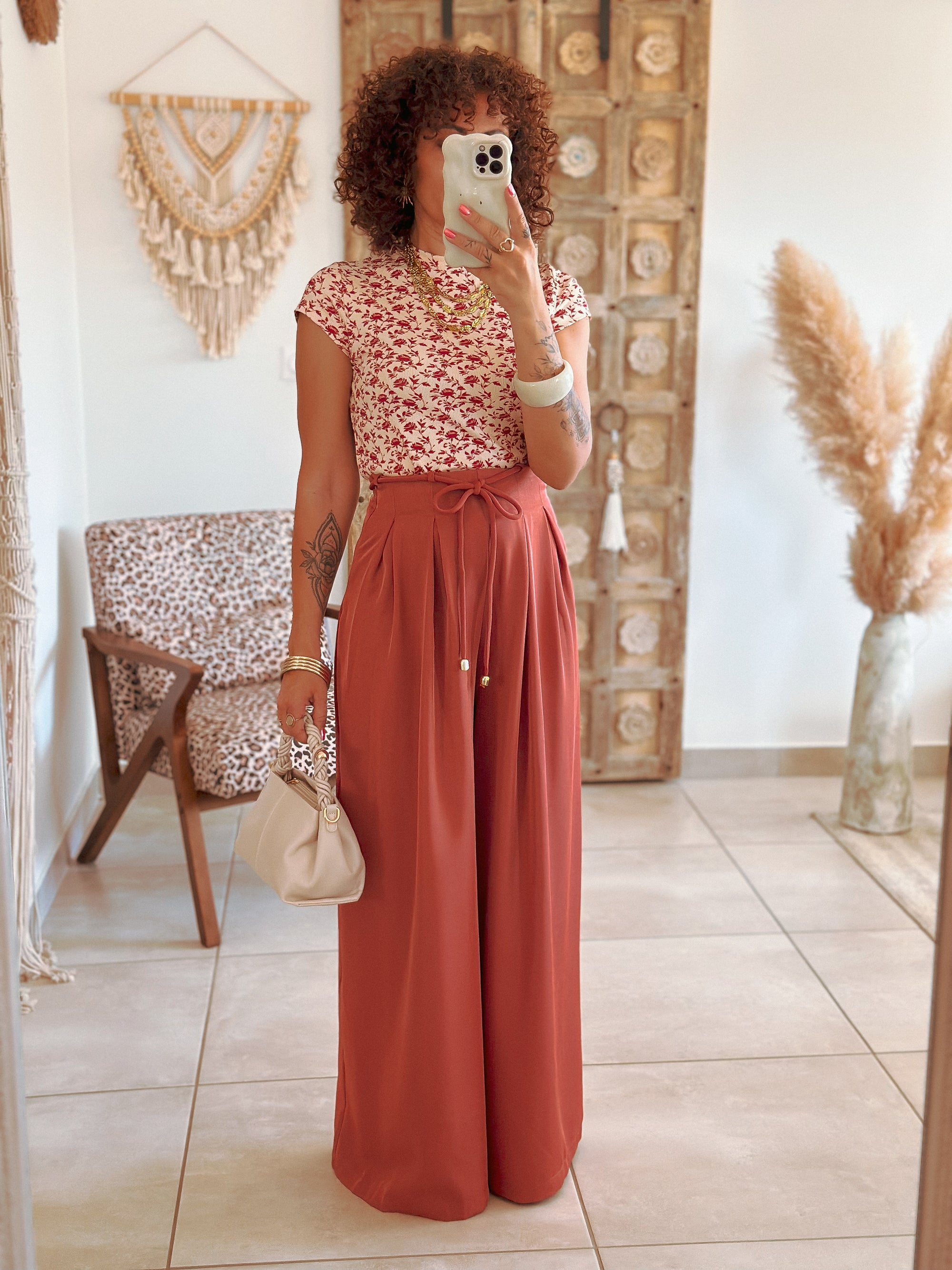 Pantalon Val - Fluide terracotta