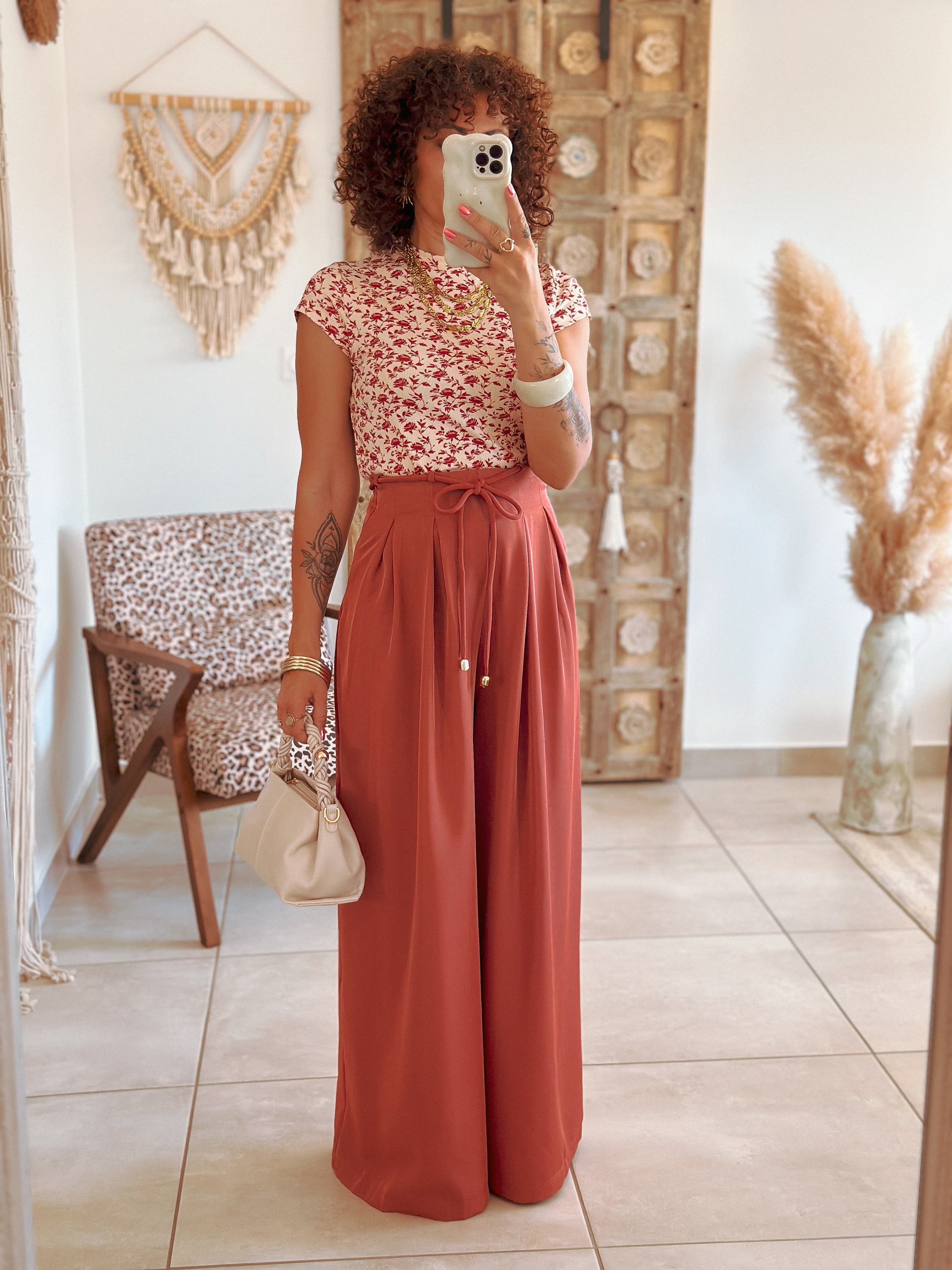 Pantalon Val - Fluide terracotta