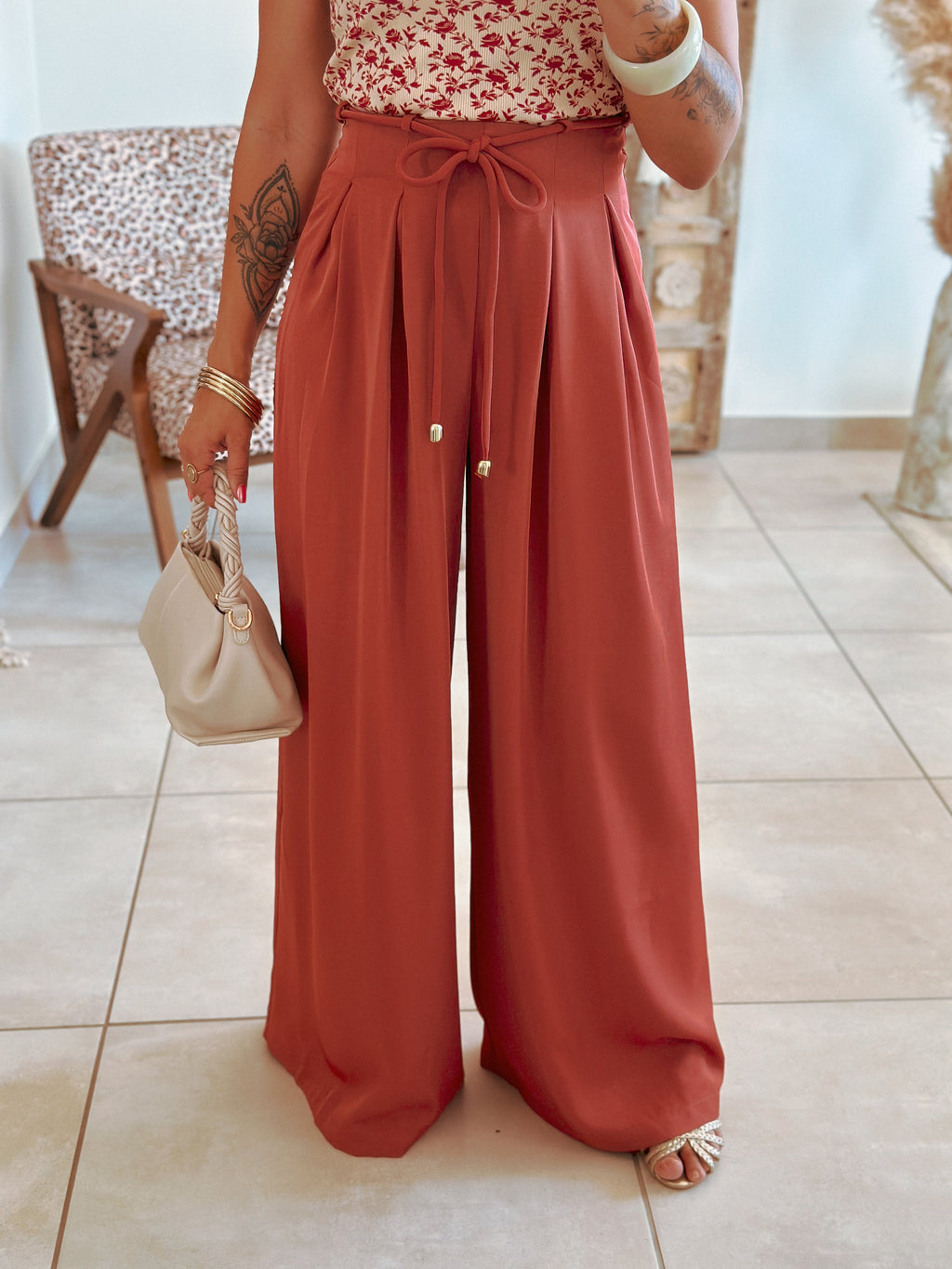 Pantalon Val - Fluide terracotta