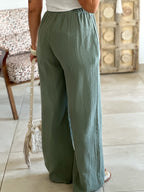 Pantalon Ibiza - Gaze de coton kaki