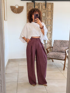Pantalon Jessie – Carreaux bordeaux