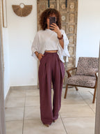 Pantalon Jessie – Carreaux bordeaux
