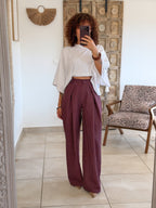 Pantalon Jessie – Carreaux bordeaux