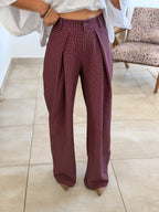 Pantalon Jessie – Carreaux bordeaux