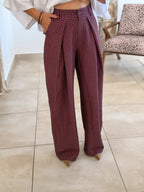 Pantalon Jessie – Carreaux bordeaux
