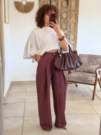 Pantalon Jessie – Carreaux bordeaux