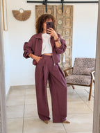Pantalon Jessie – Carreaux bordeaux