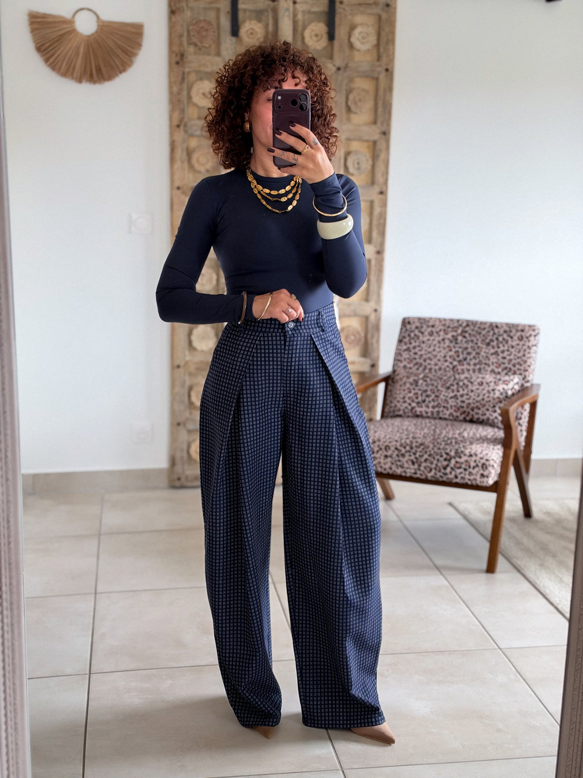 Pantalon Jessie - Carreaux marine