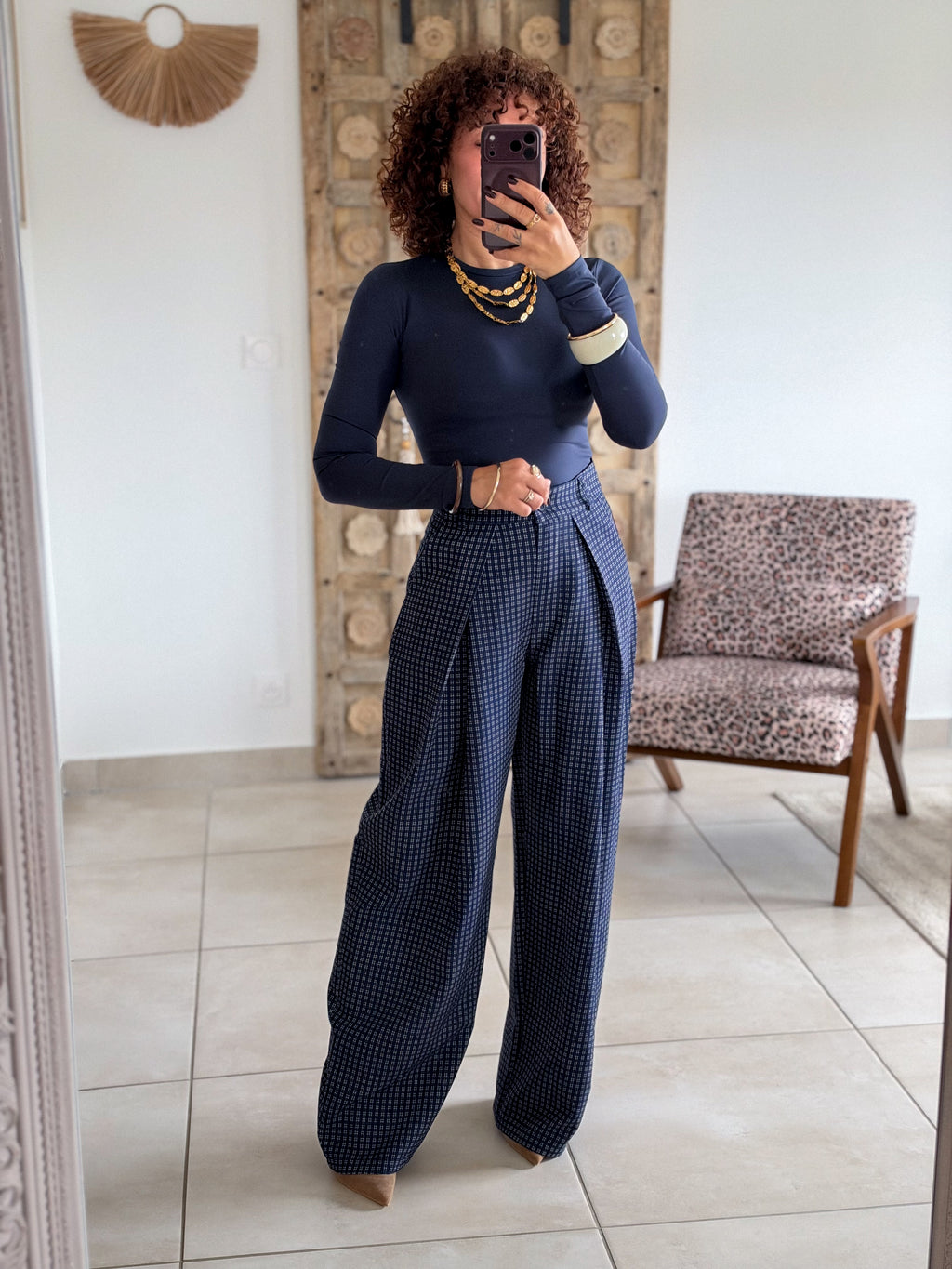 Pantalon Jessie - Carreaux marine