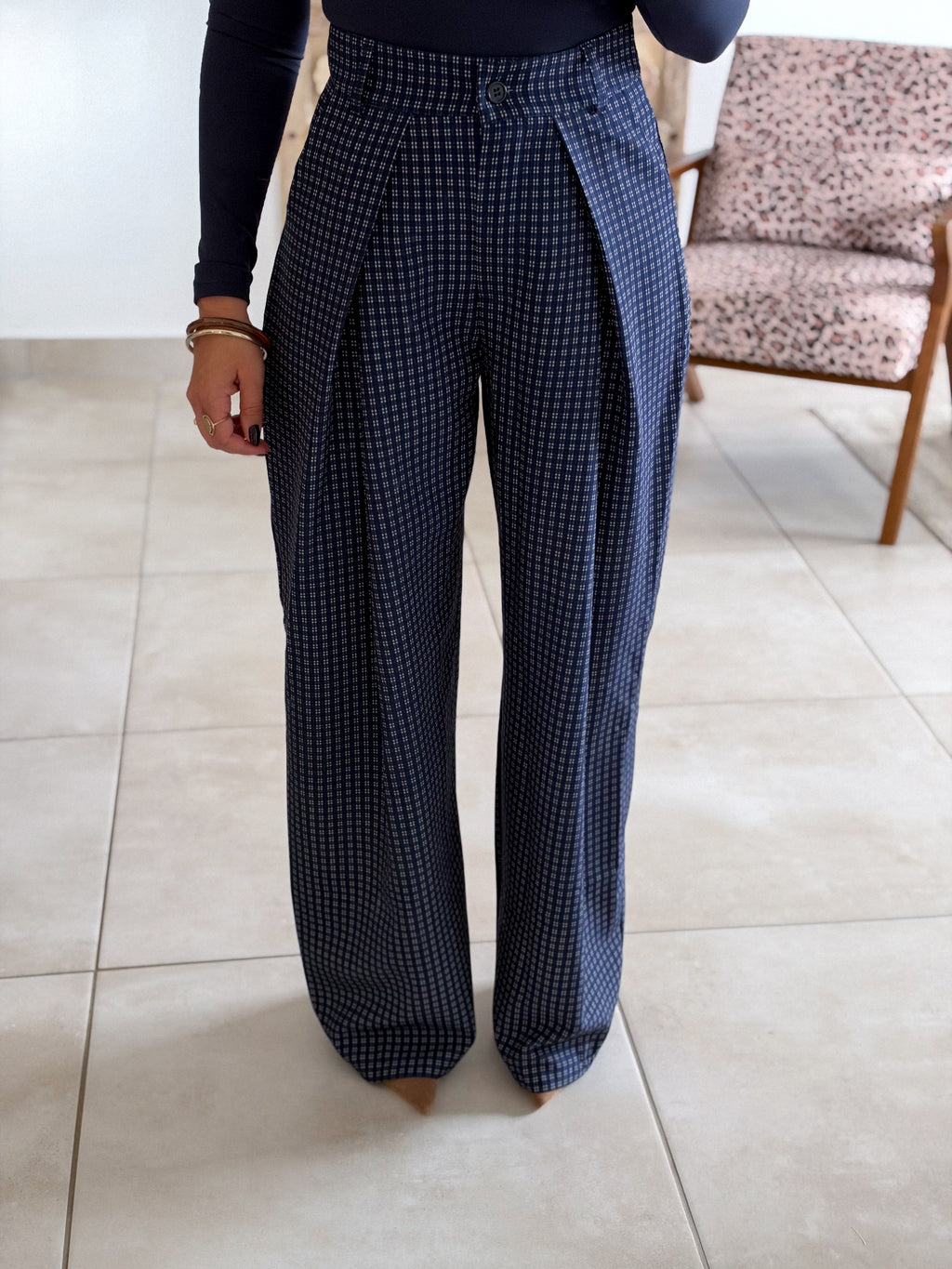 Pantalon Jessie - Carreaux marine