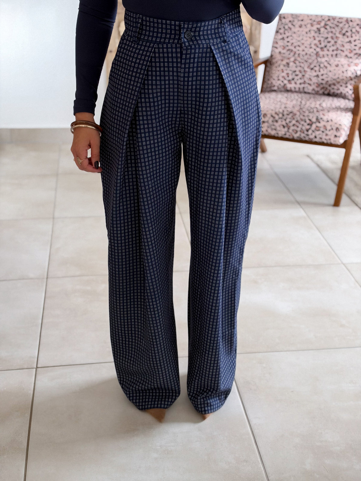 Pantalon Jessie - Carreaux marine