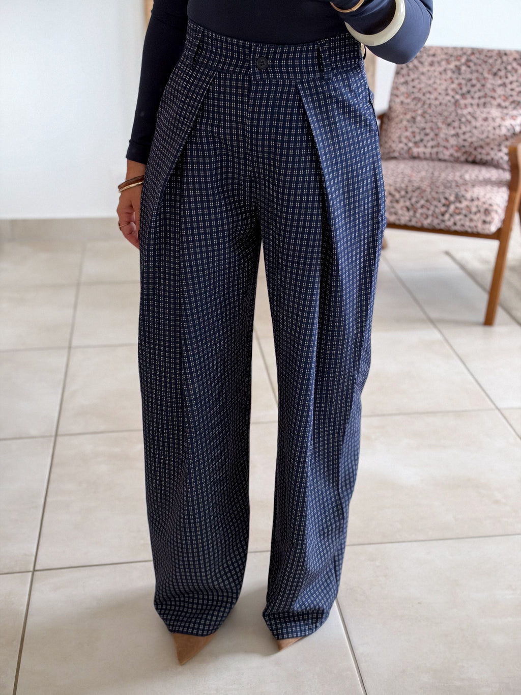 Pantalon Jessie - Carreaux marine