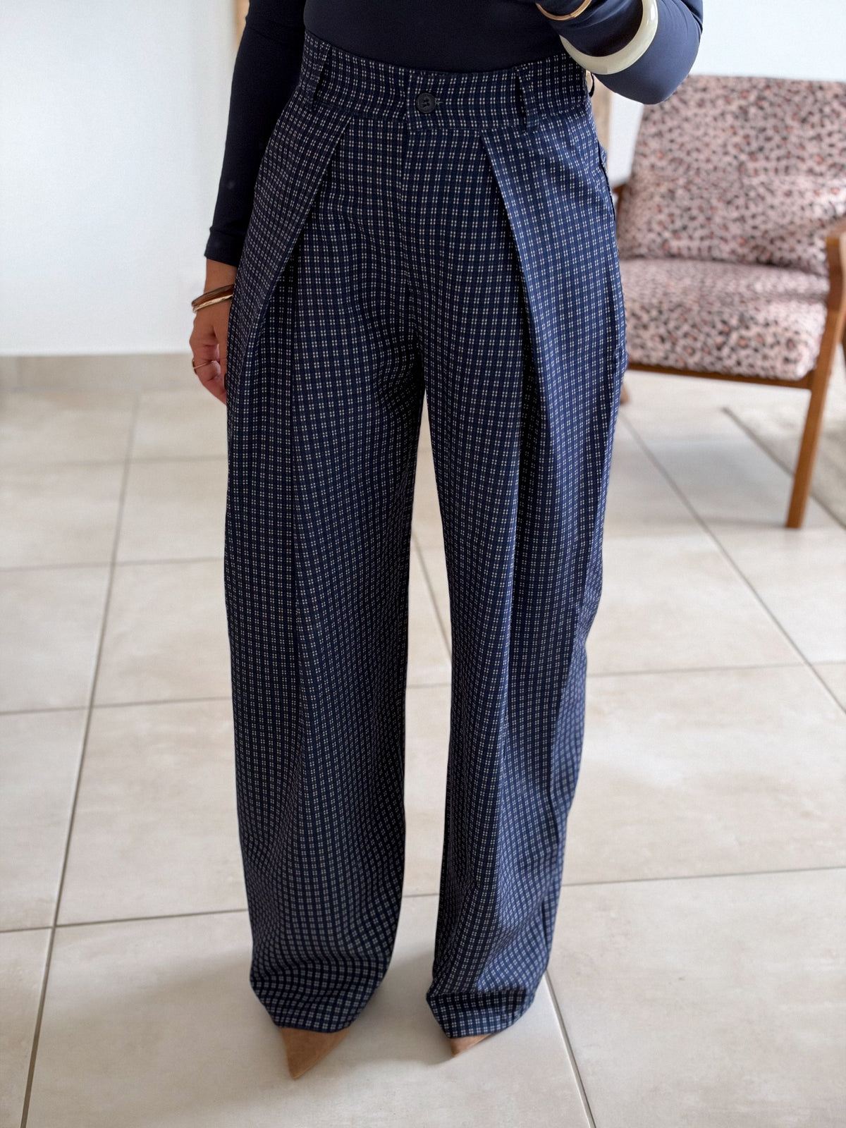 Pantalon Jessie - Carreaux marine