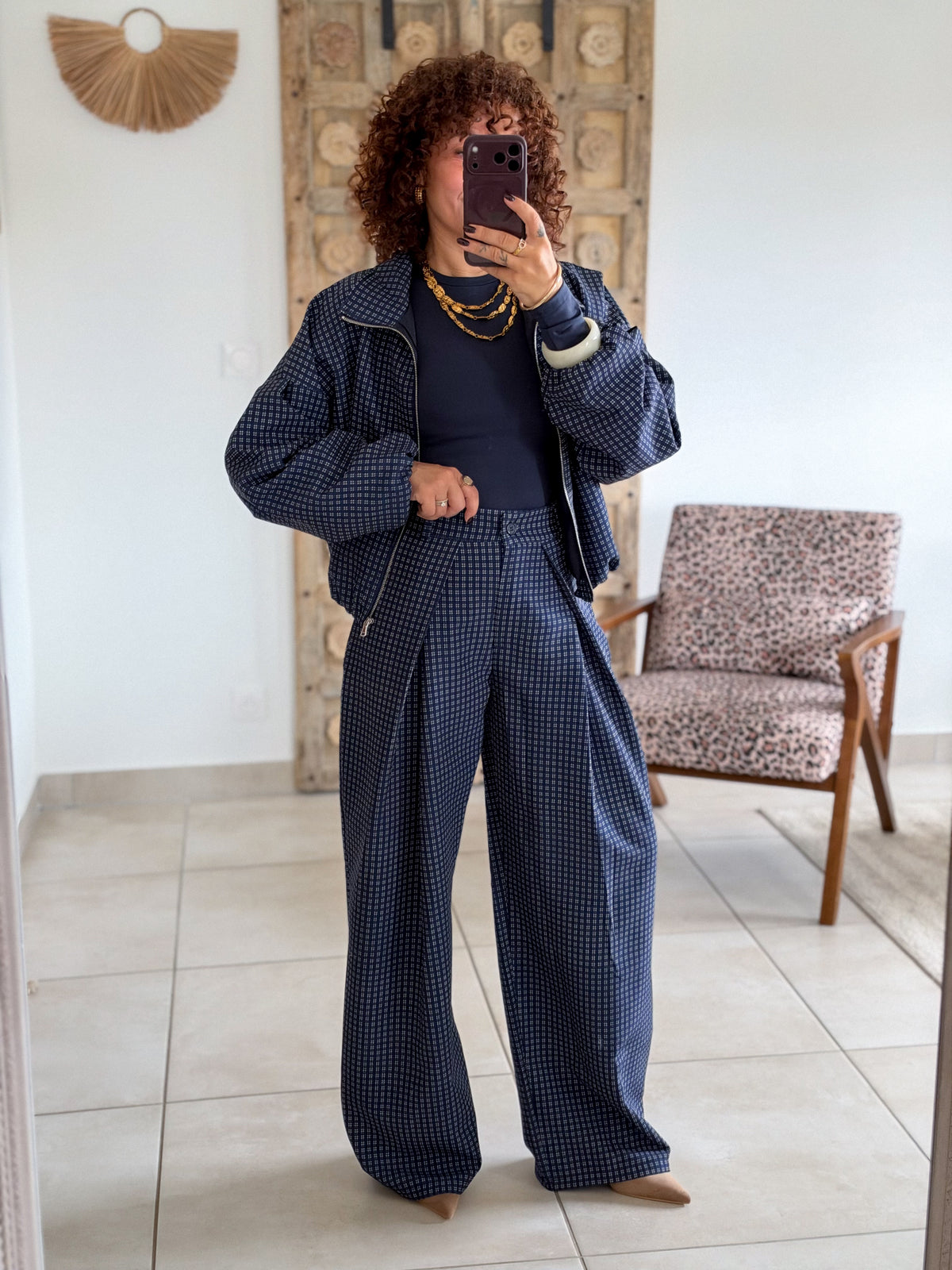 Pantalon Jessie - Carreaux marine