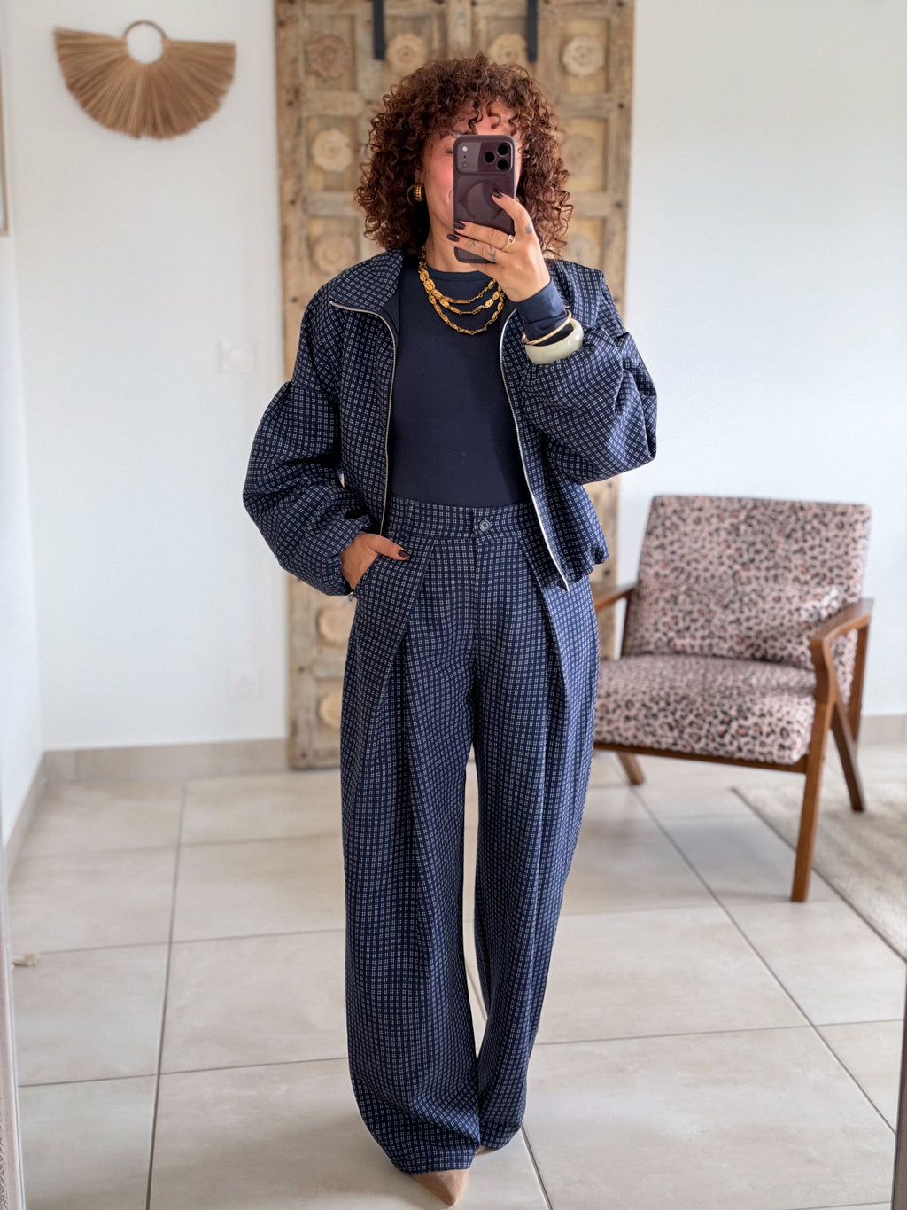Pantalon Jessie - Carreaux marine