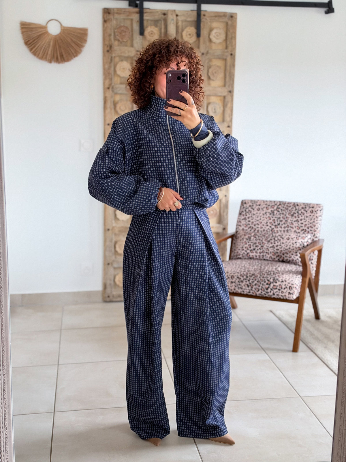 Pantalon Jessie - Carreaux marine