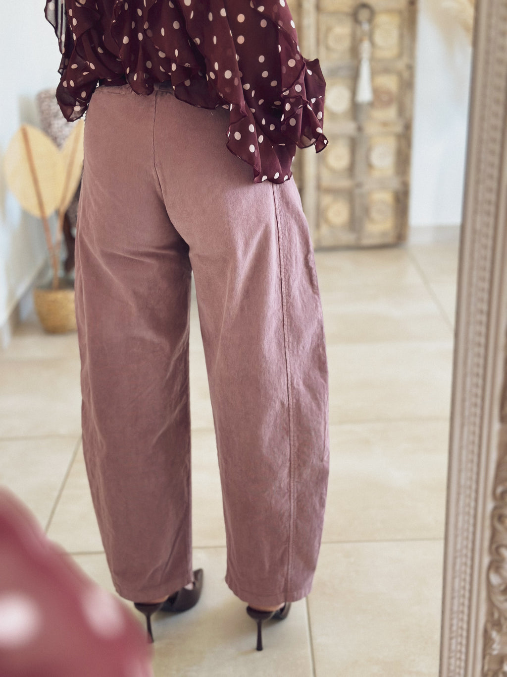 Pantalon Kaly – Velours Rose