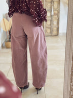 Pantalon Kaly – Velours Rose