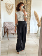 Pantalon Jess - large à pince noir