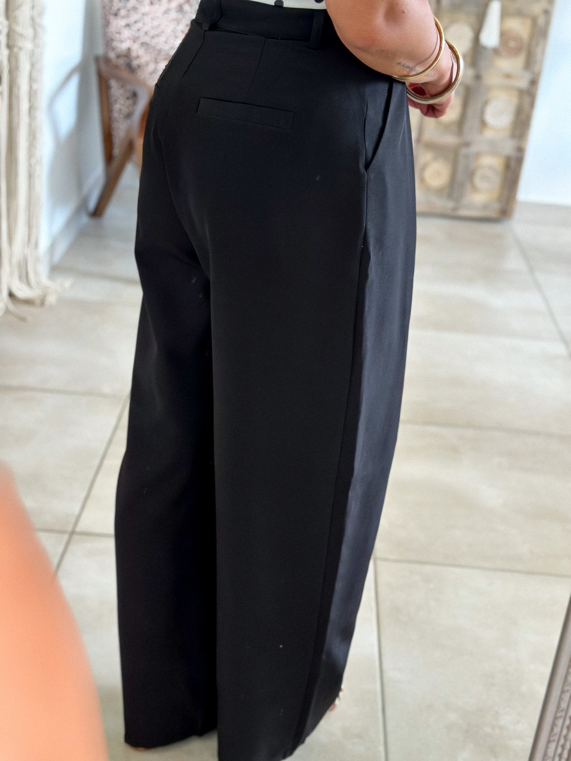 Pantalon Jess - large à pince noir