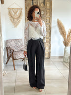 Pantalon Jess - large à pince noir
