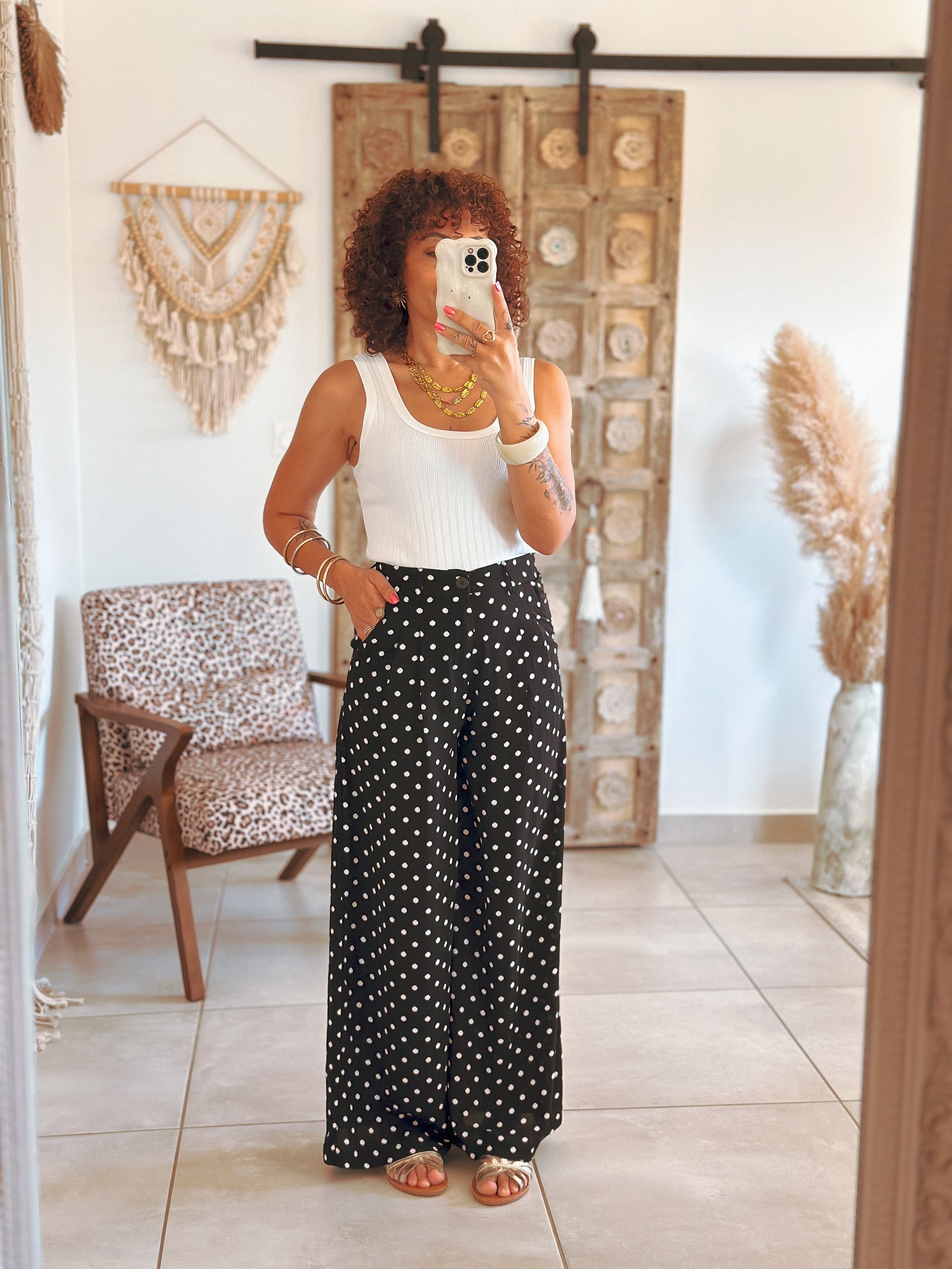 Pantalon Garrett - Noir à pois