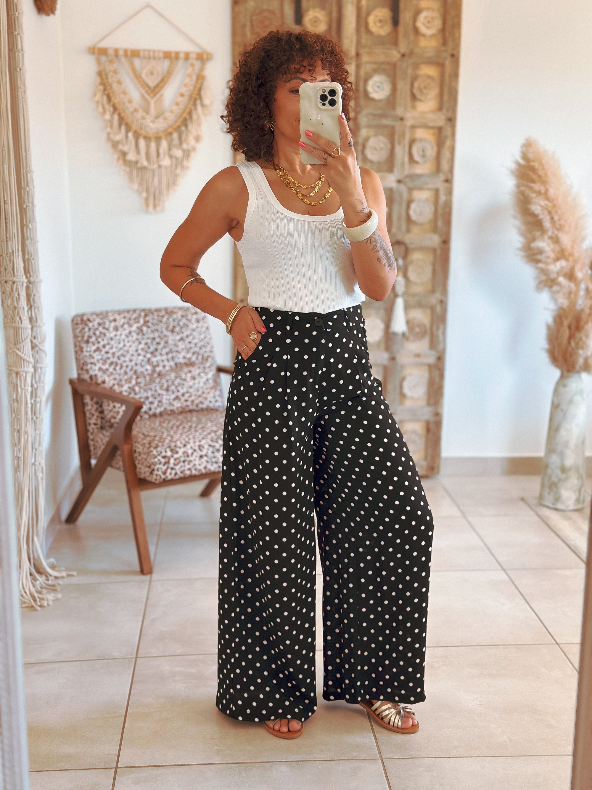 Pantalon Garrett - Noir à pois