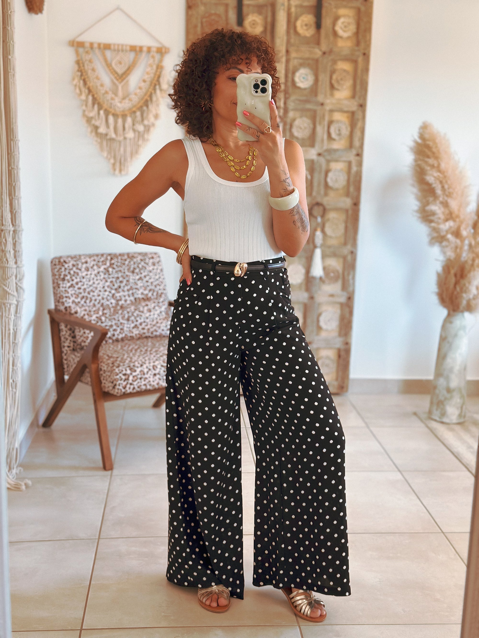 Pantalon Garrett - Noir à pois