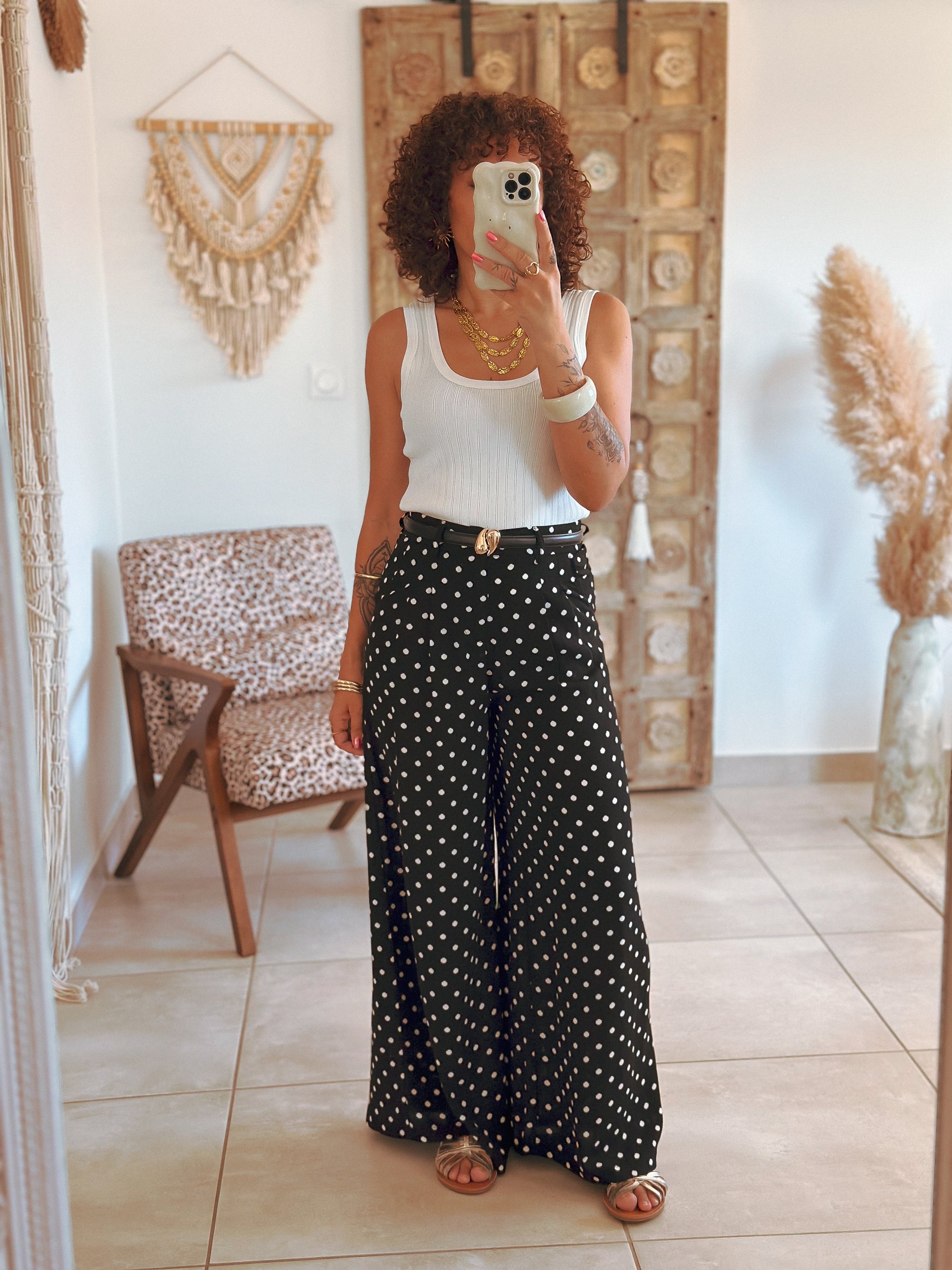 Pantalon Garrett - Noir à pois